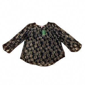 Lilly Pulitzer Black and Silver Kids Blouse